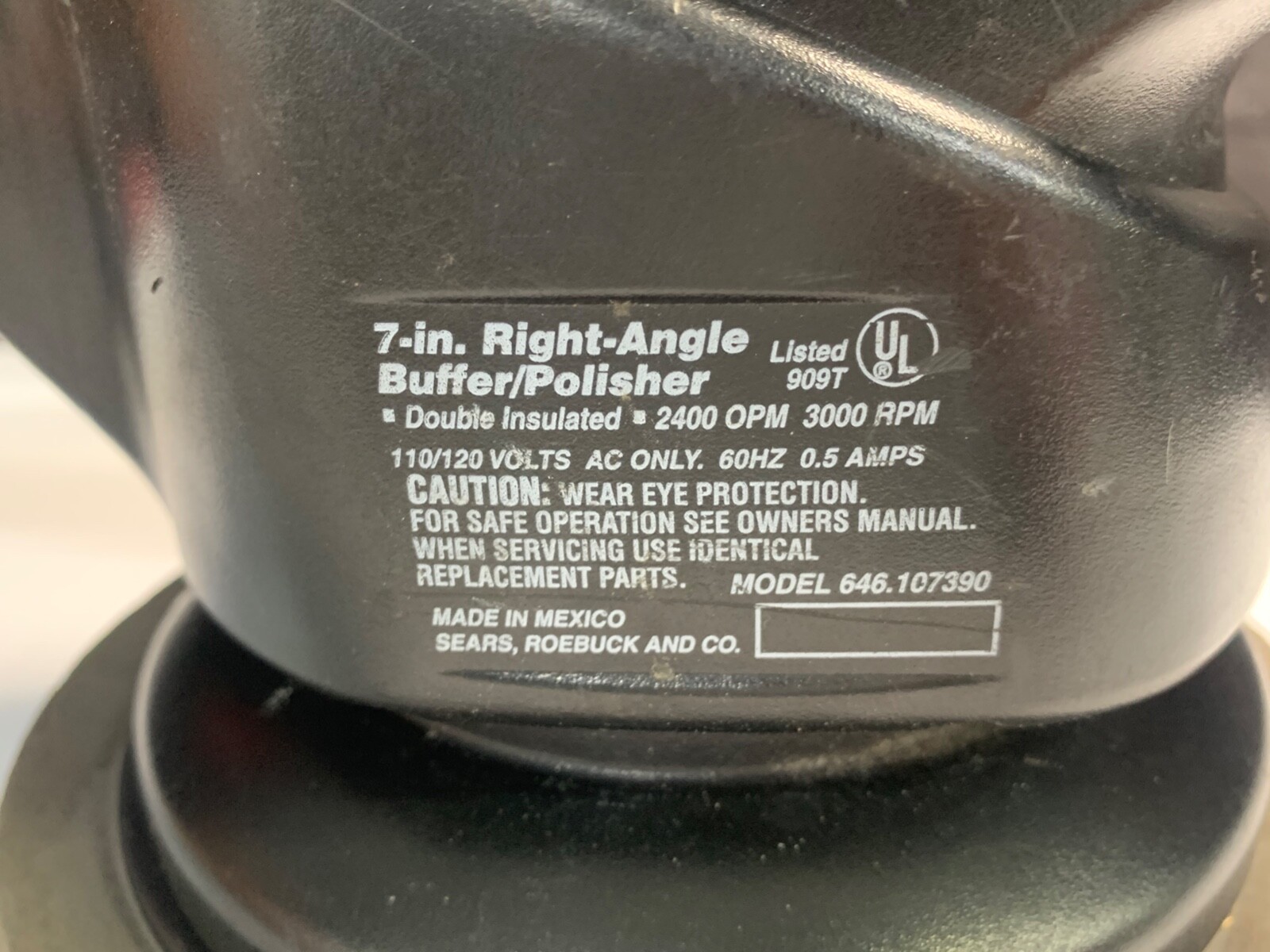 Craftsman Sears 7" Right Angle Buffer / Polisher Model 646.107390 120V 3000RPM eBay