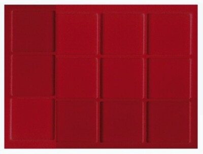 Lindner 2862 D Box Coin Box Collection Boxes 12 Compartments 66x66x22mm Dark Red
