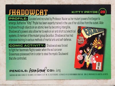 28 SHADOWCAT KITTY PRYDE 1996 Fleer Marvel X-Men Walmart Exclusive