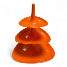 Koziol Stackable Orange Tray Tower Three Piece 10.5 " tall 10" wide
