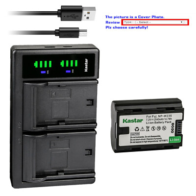 Kastar Battery LTD2 USB Charger for Fuji NP-W235 NPW235 BC-W235 BCW235 X-T4 XT4