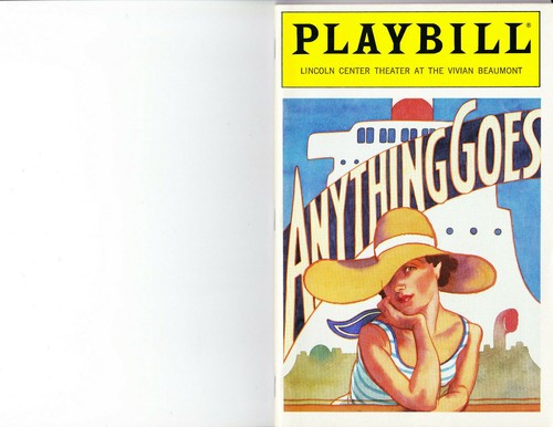 PLAYBILL "ANYTHING GOES" AT THE LINCOLN CENTER THEATRE AT VIVIAN ...