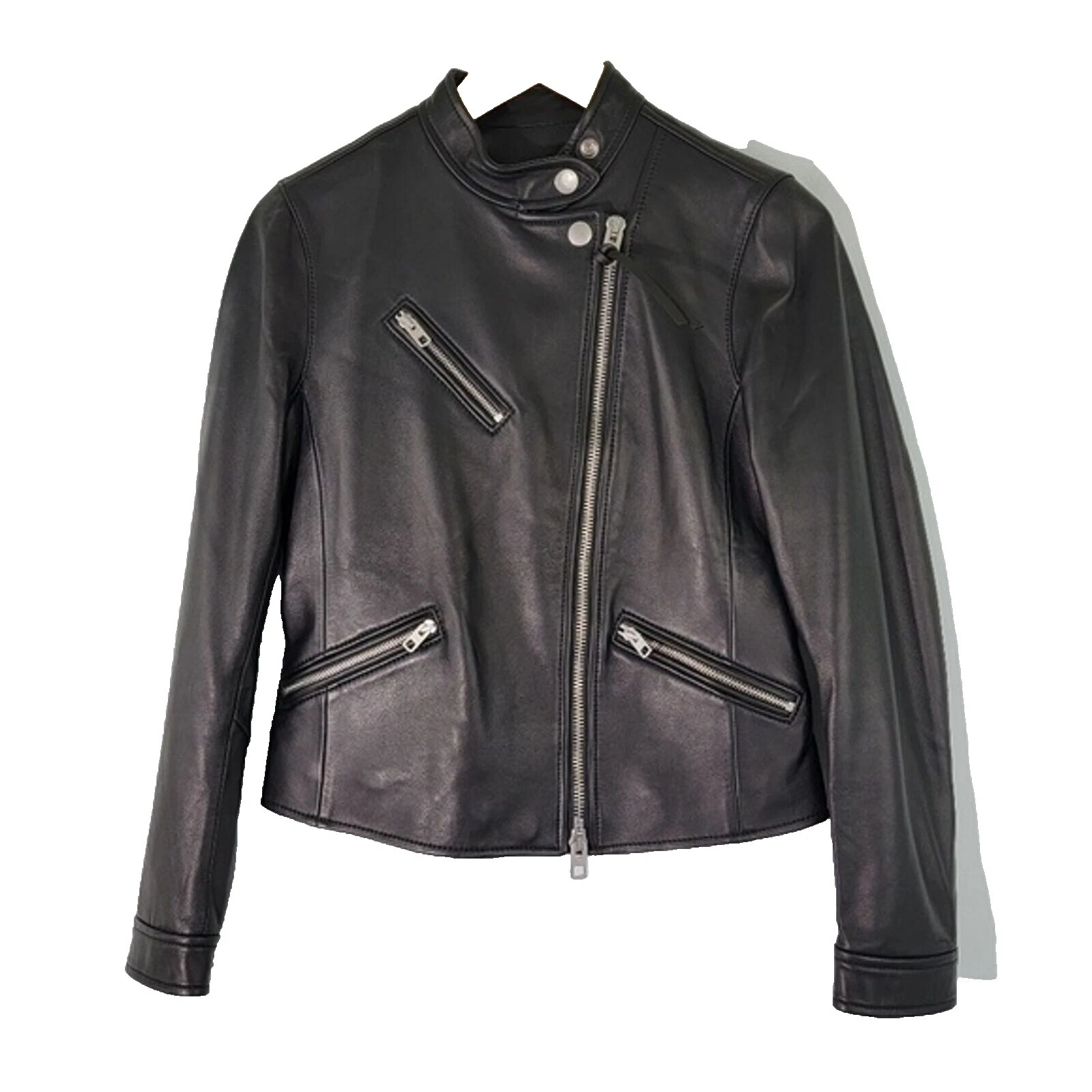 Chaqueta de moto Coach Negro abrigos, chaquetas y chalecos para Mujeres