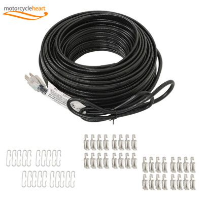 120V Roof Heat Cable Snow De-icing Kit Heat Tape With Clip Hook 8W/FT 120 Feet