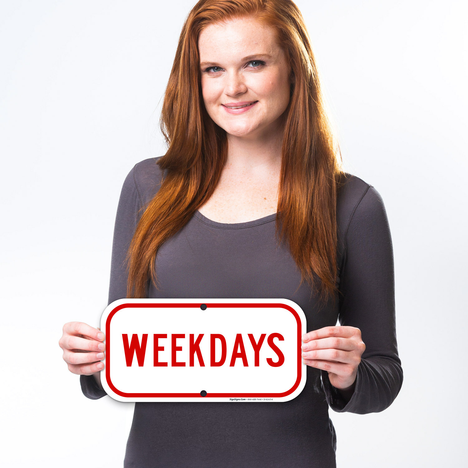 Weekdays Sign, In Red,