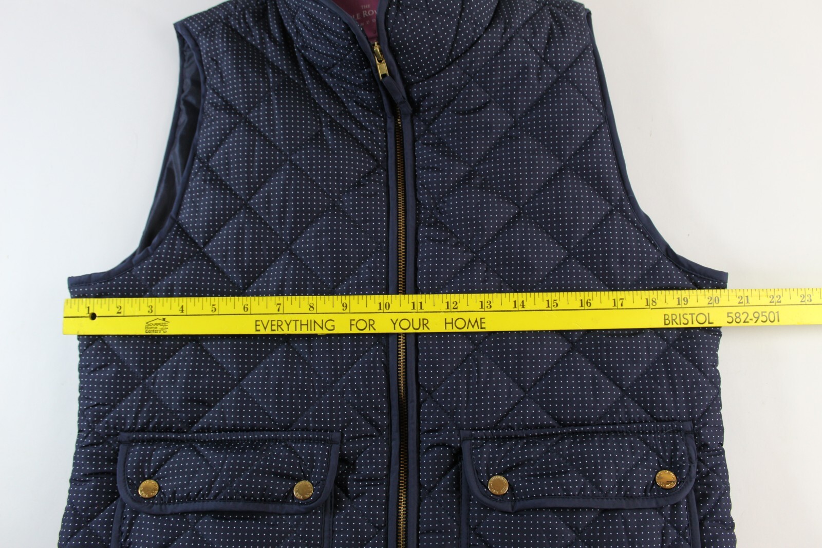 FILA Savile Row gilet giacca donna XL più blu trapuntato puffer full zip senza maniche