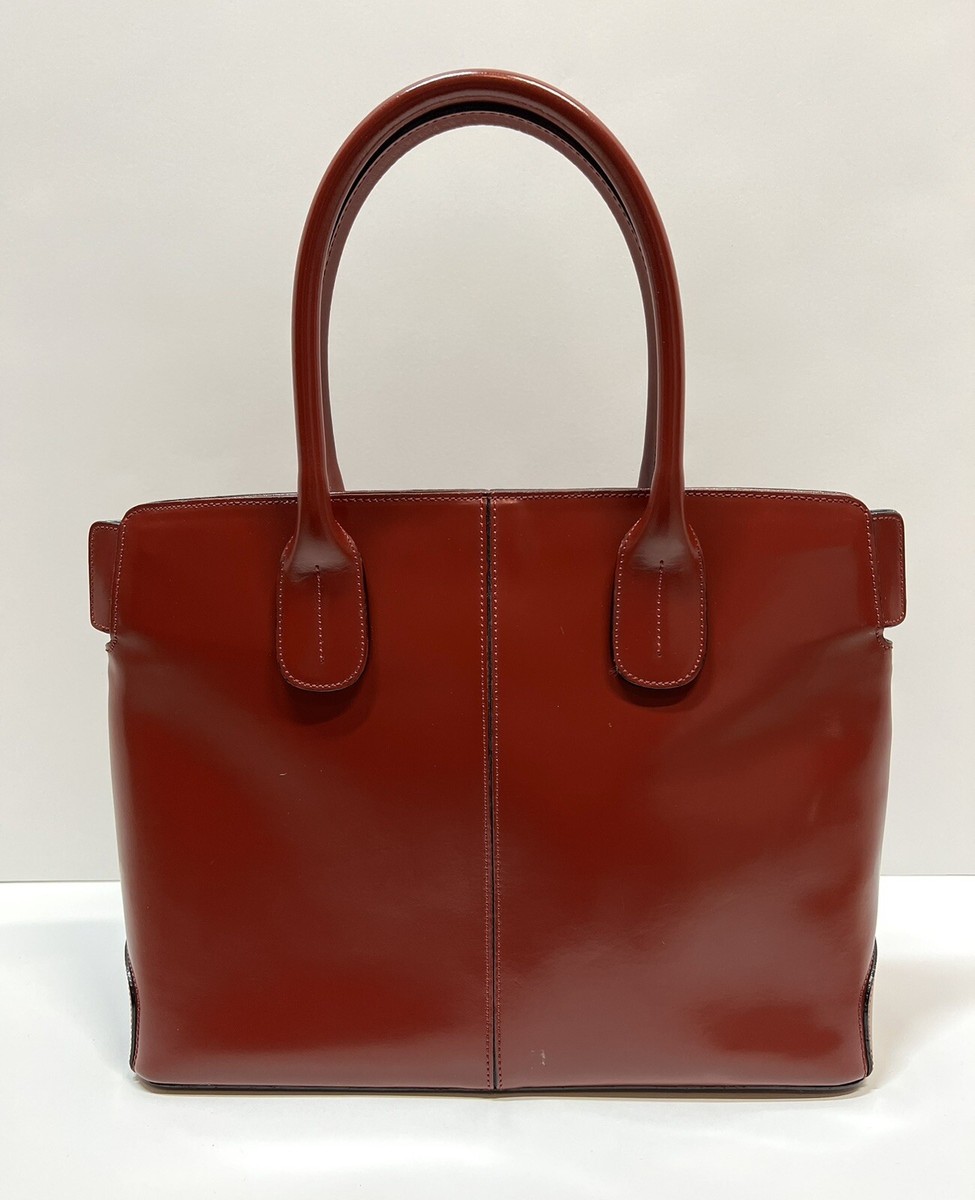 Vintage CRISTIAN MADE IN ITALY Wine Burgundy Red Leather Purse Bag 