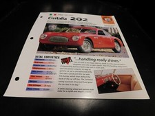 1947-1952 Cisitalia 202 Spec Sheet Brochure Photo Poster 48 49 50 51