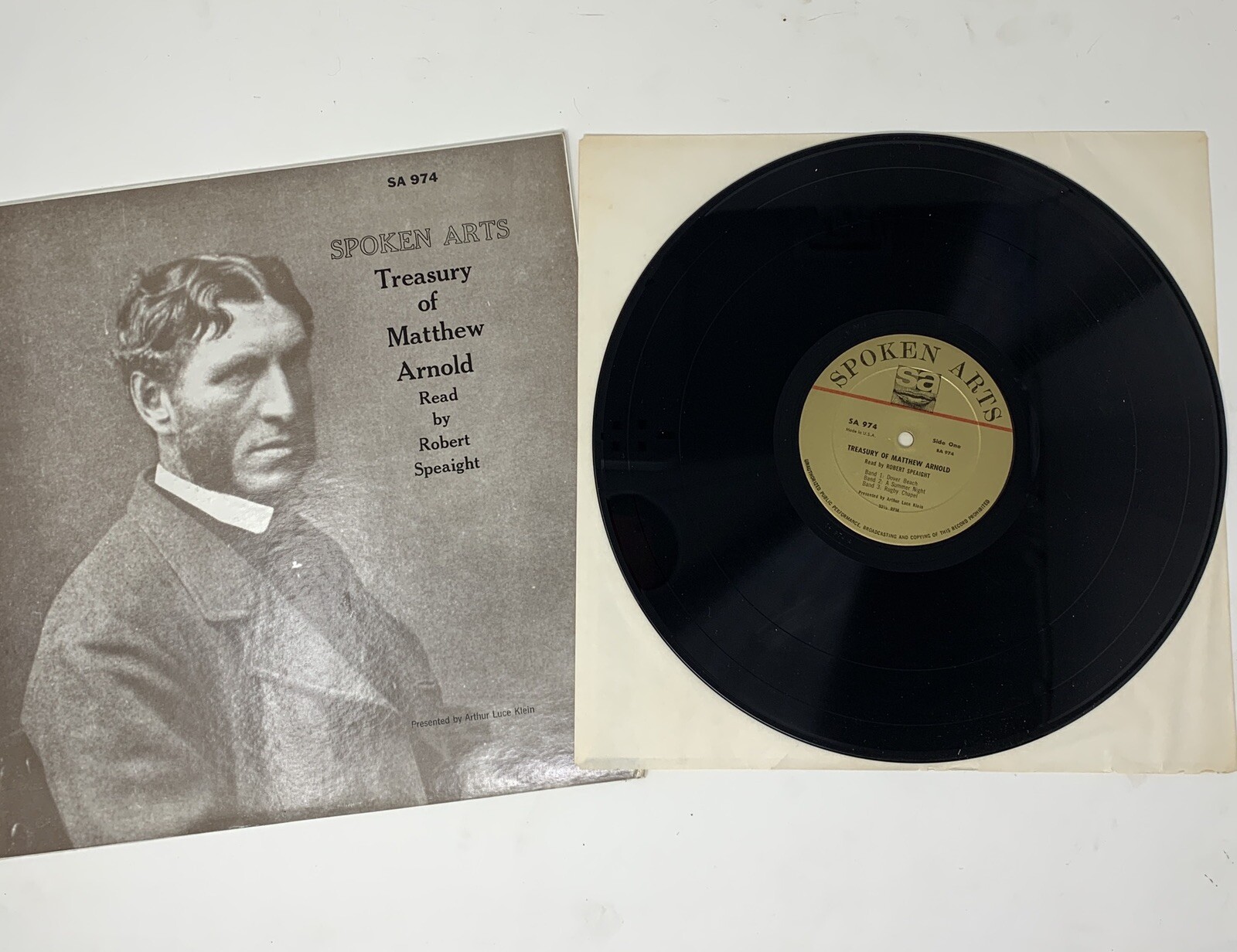 RARE Spoken Arts Treasury Matthew Arnold Vinyl Album Library of