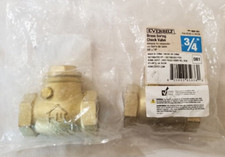 2 Pack EverBilt 3/4" FIP Threaded Lead Free Brass Swing Check Valve 240-2-34-EB