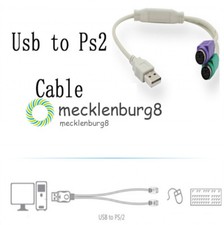 1PCS Dual PS2 Female to USB Male Converter Adaptor Cable F/M for Mouse Keyboard