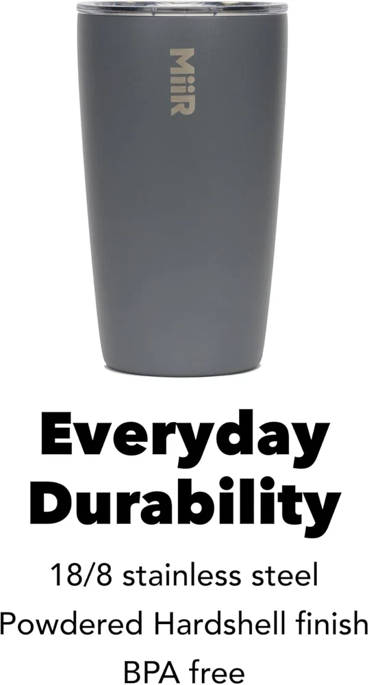 Tumbler, 12Oz Insulated Stainless Steel with Press Fit Slide Lid – Splash Proof