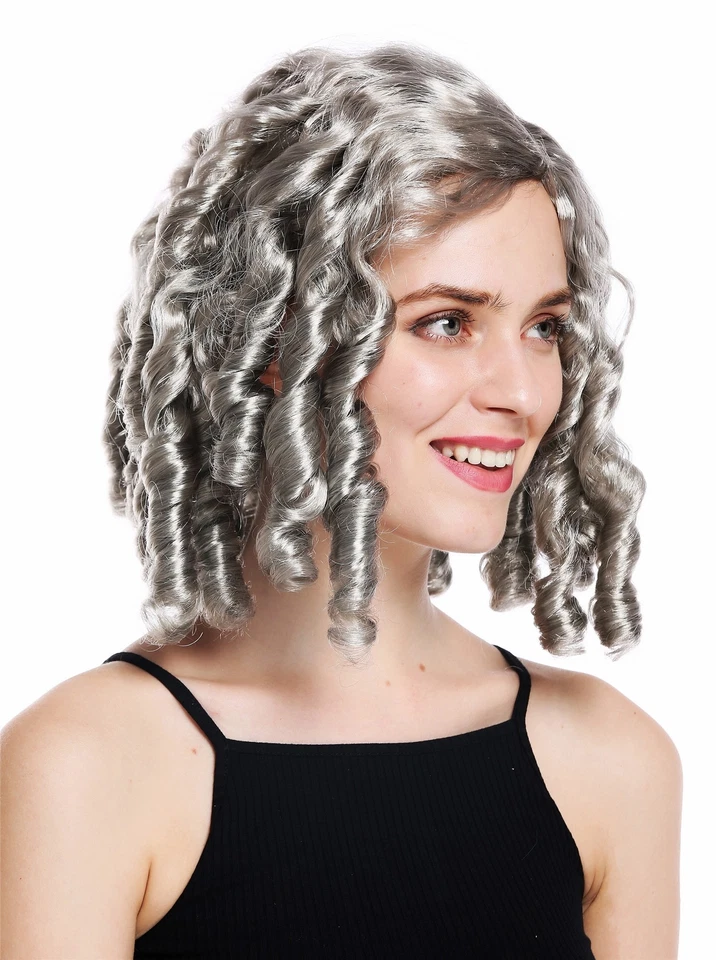 Perücke Damen Karneval Barock Gothic Lolita Cosplay Korkenzieher-Locken grau - Bild 2 von 4