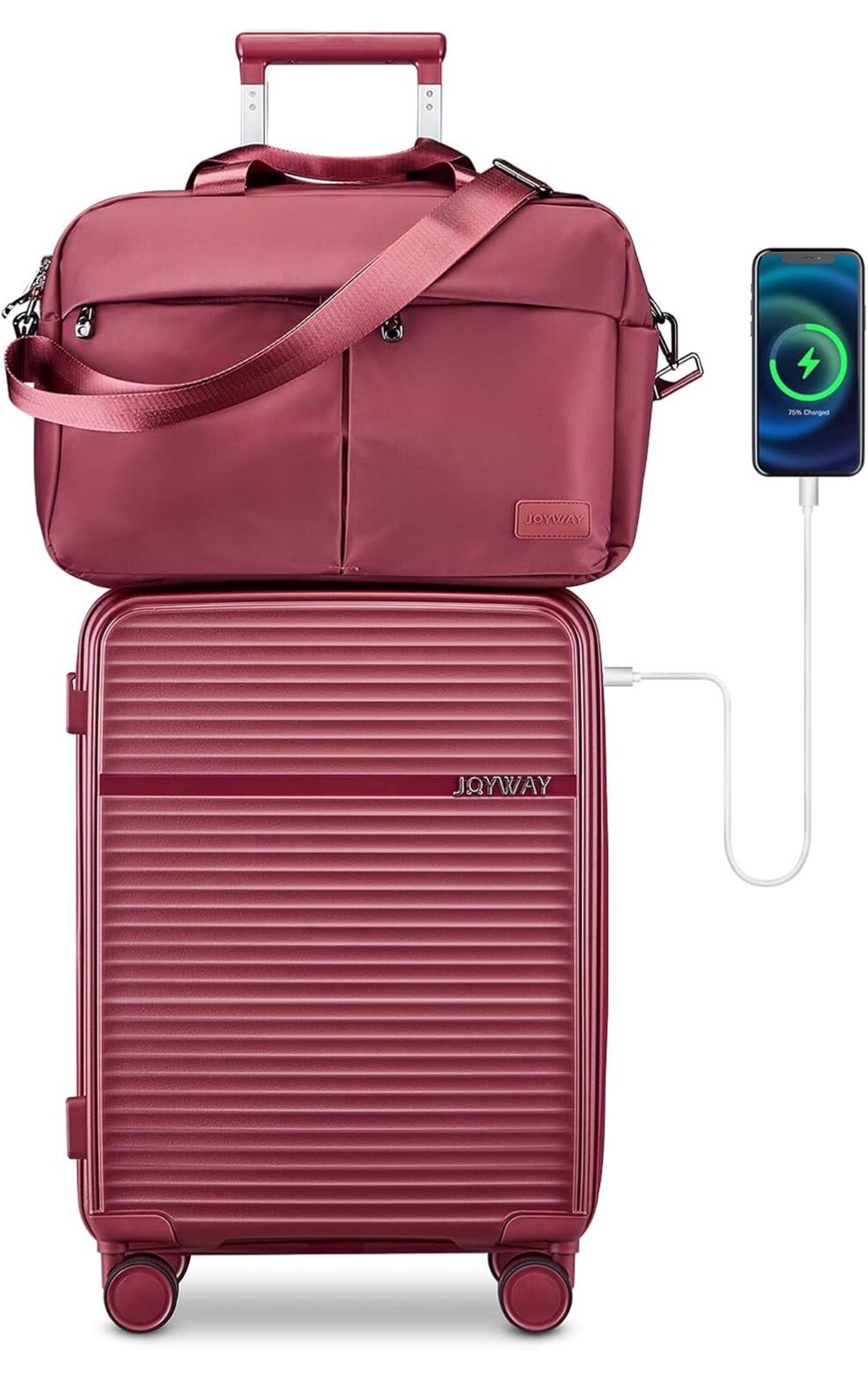 Joyway Carry on Luggage Airline Approved Expandable 20” Red-image