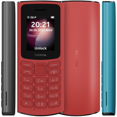 Original UNLOCKED LTE/4G 2021 Nokia 105 2-SIM MP3 Flashlight FM GSM Mobile Phone