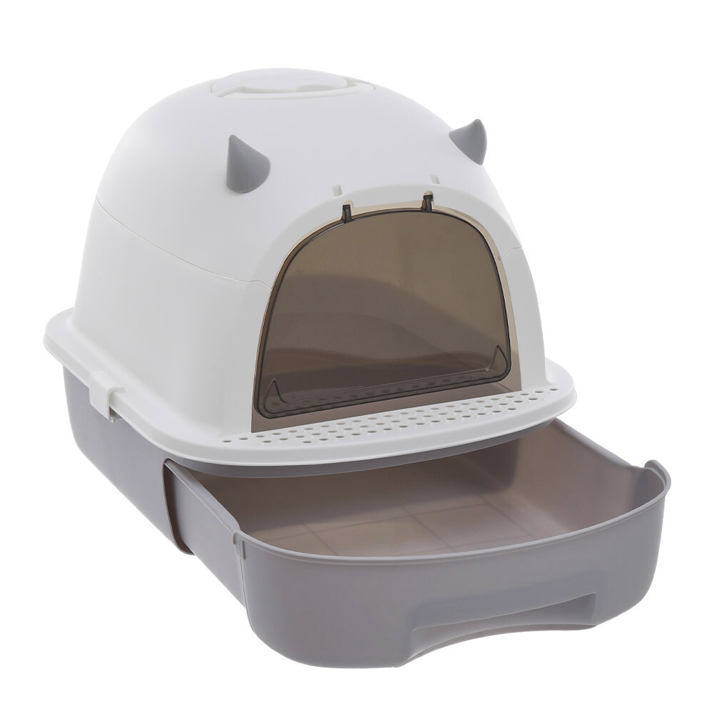 Extra Large Hooded Litter Tray Cat Toilet Litter Box With Drawer Pet