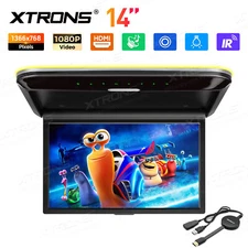 XTRONS 14" FHD Car TV Roof Monitor 1080P Speakers HDMI +Screen Mirroring Dongle