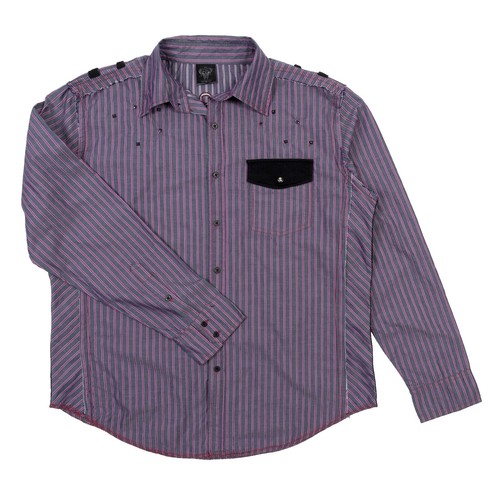 Black Label Crestbridge Shirt Mens 39 Blue Cotton Long Sleeve