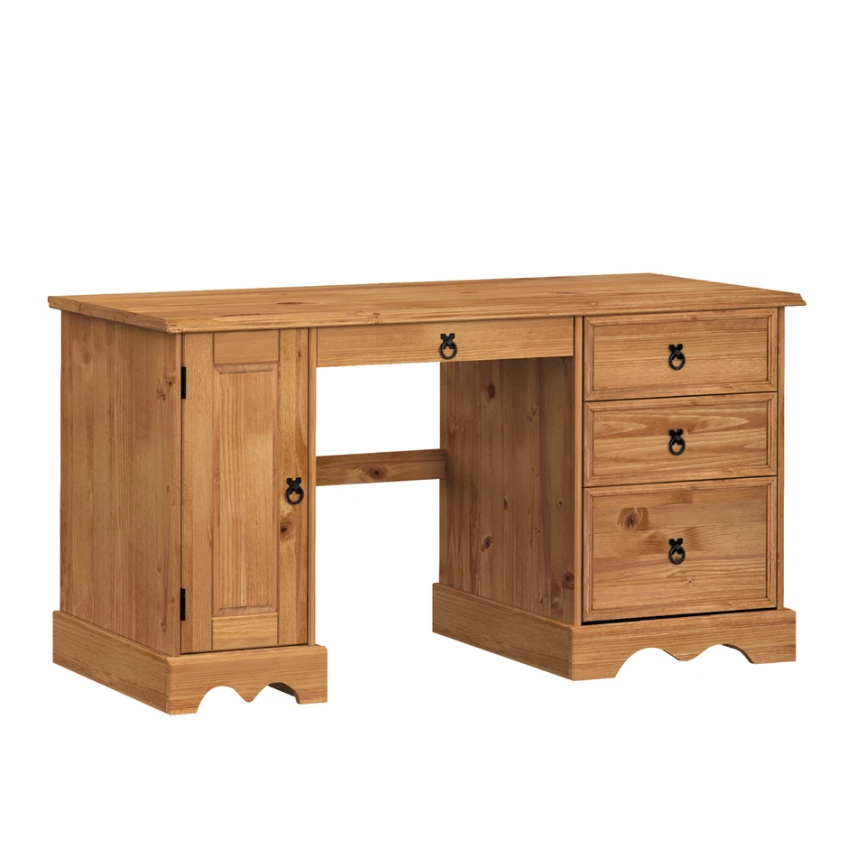 Corona Straight Computer Desk Office Solid Pine Discount by Mercers Furniture® - Image 3 of 4
