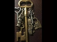 Steampunk Mixed Metal Pendant Skeleton Key