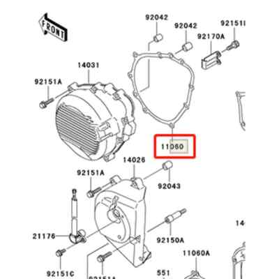 Kawasaki Crankcase Generator Gasket ZX-6R/RR ZX600 98-04 ZZR600 05