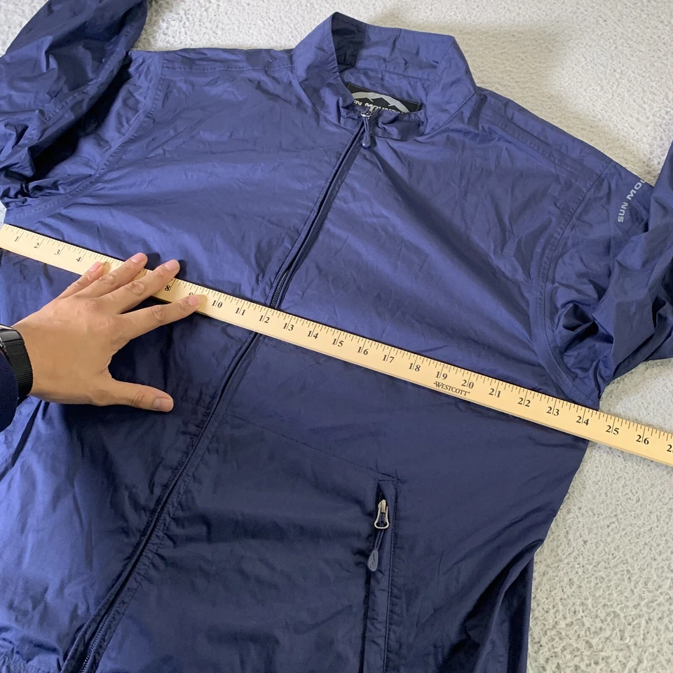 Sun Mountain Golf Jacket Mens Large [Fits Medium] Full Zip Windbreaker Navy Blue - Image 4 of 4