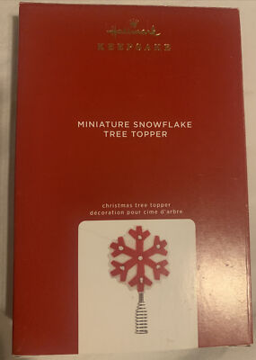 2020 Miniature Red & White Felt Snowflake Mini Tree Topper Hallmark Keepsake New