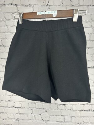 Princess Polly Athletic Stretch Black High Rise Biker Ribbed Shorts Size XS/S