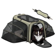 Expandable Cat Dog Carrier Airline Approved, 17" L x 11" W x 11" H Soft-Sided...