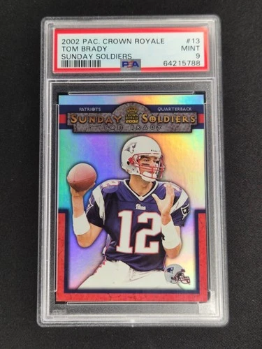 2002 Pacific Crown Royale Sunday Soldiers #13 Tom Brady Mint PSA 9