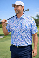 NWT Johnnie-O 20th Performance Polo Shirt XXL Blue UPF 50 Stretch Golf