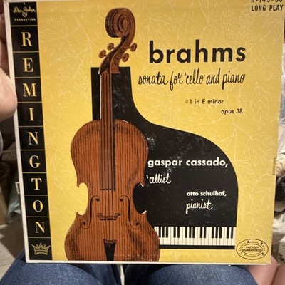 Remington Brahms Sonata for Cello & Piano No.1 Op.38 Cassado Schulhof LP