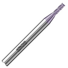 1.10mm 4 Flute 3XD Micro Carbide End Mill 3.30mm LOC 3mm SHK 38mm OAL TiAlN