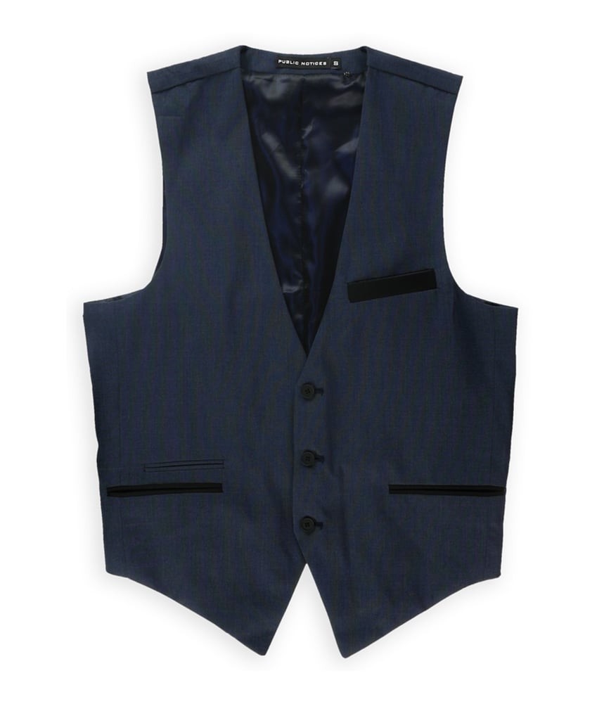 Общественные уведомления Мужской жилет с тремя пуговицами Micro Dot, синий, маленький (обычный)