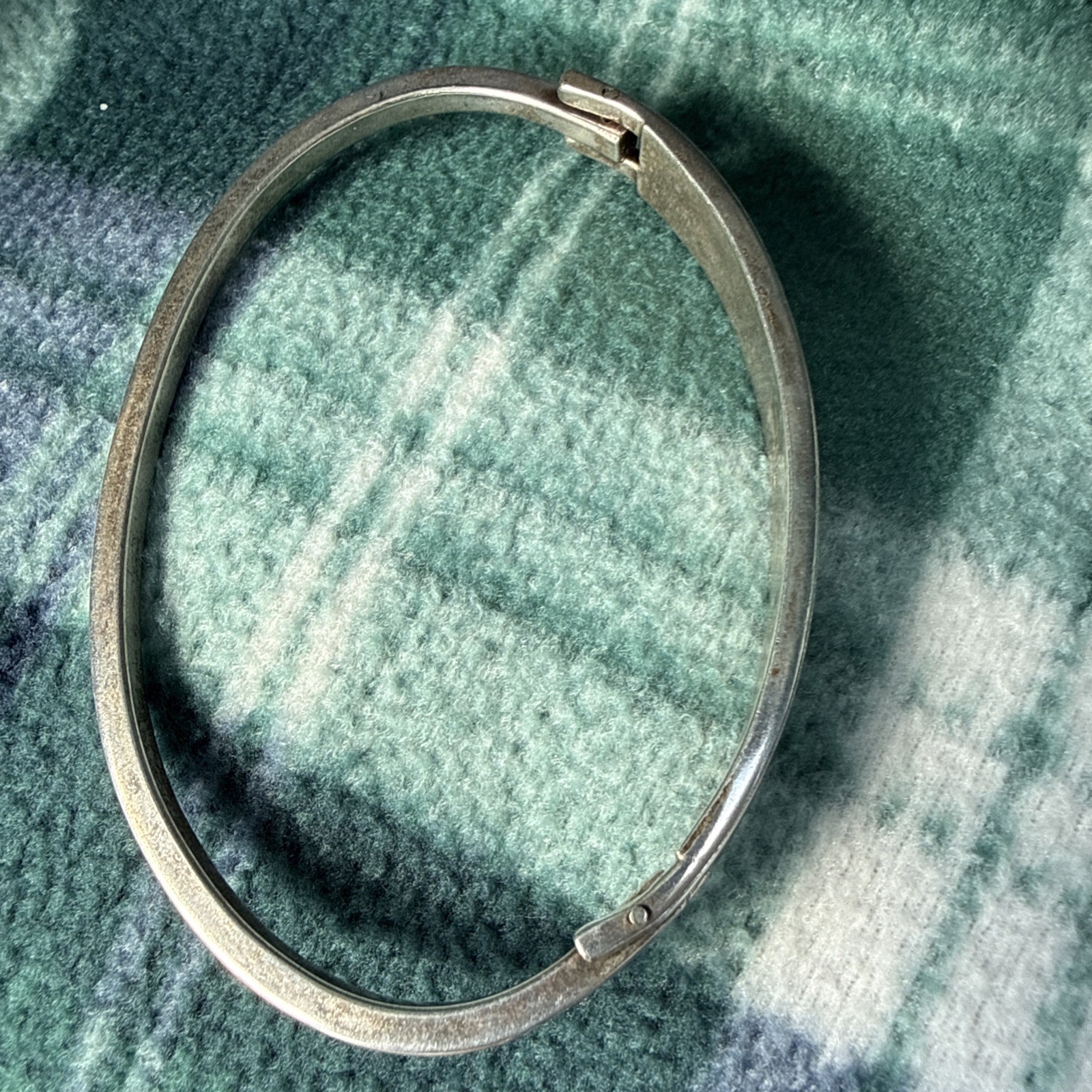 Mexico 925 Solid Silver hinged bangle bracelet-gr… - image 8