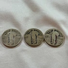 1927 Standing Liberty Quarter Lot 3 Coins 90% Silver US Mint Type 2 Circulated