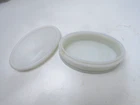 Vtg White Milk Glass Dresser OvalJar Trinket Box With Lid