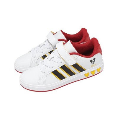 adidas x Disney Grand Court Mickey El K White Black Red Kids Preschcool JQ8067
