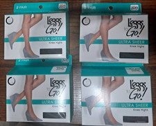 8 pairs Leggs to Go Ultra Sheer knee highs Coffee, sheer toe, one size Q15232