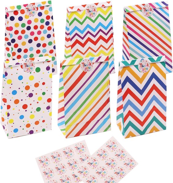 GeschenktüTen Kindergeburtstag 24 StüCk Bunte PapiertüTen FüR SüßIgkeiten Party-image