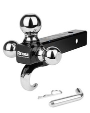 Trailer Hitch Tri Ball Mount with Hook, 1-7/8", 2", 2-5/16" Balls Fits 2 inch...