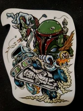 HOT ROD STICKER “BOBA FETT STAR WARS" 2 3/4 X 3 3/4" GLOSSY 