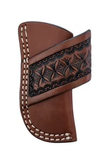 4" Trapper Knife Sheath Chestnut Side Carry Leather Belt Loop – Sheath Only