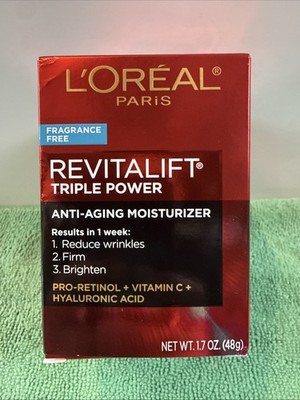 L'Oréal Revitalift Paris Anti-aging Moisturizer Cream, Fragrance Free - 1.7oz