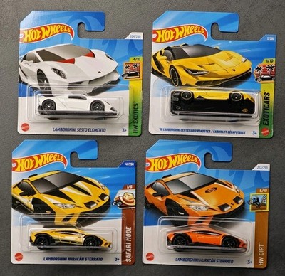 4er Lamborghini Set, Sesto Elemento, Huracan Sterrato, Centenario Hot Wheels NEU