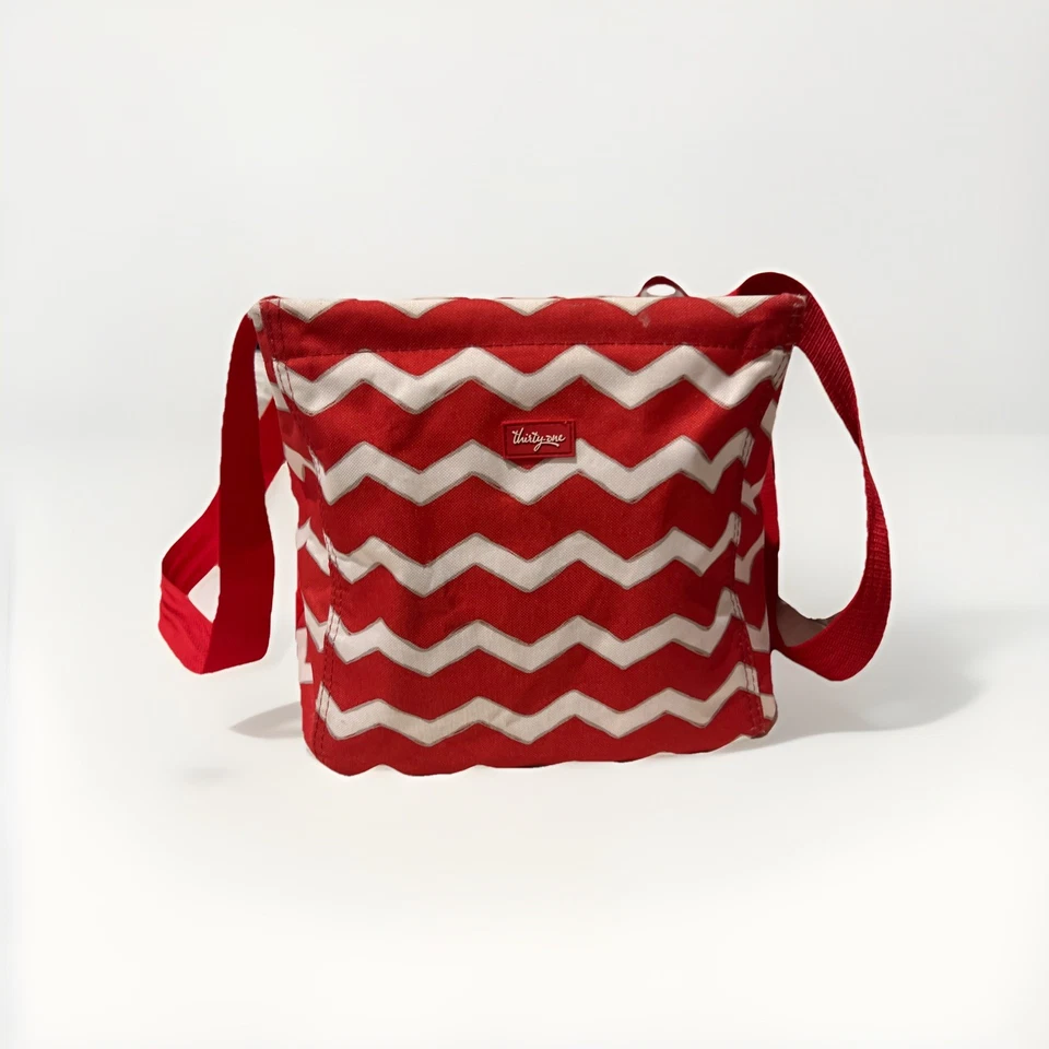 Bolso de Mano Thirty-One Plegable Talla Mediana, Rojo y Blanco Foto 4 de 4