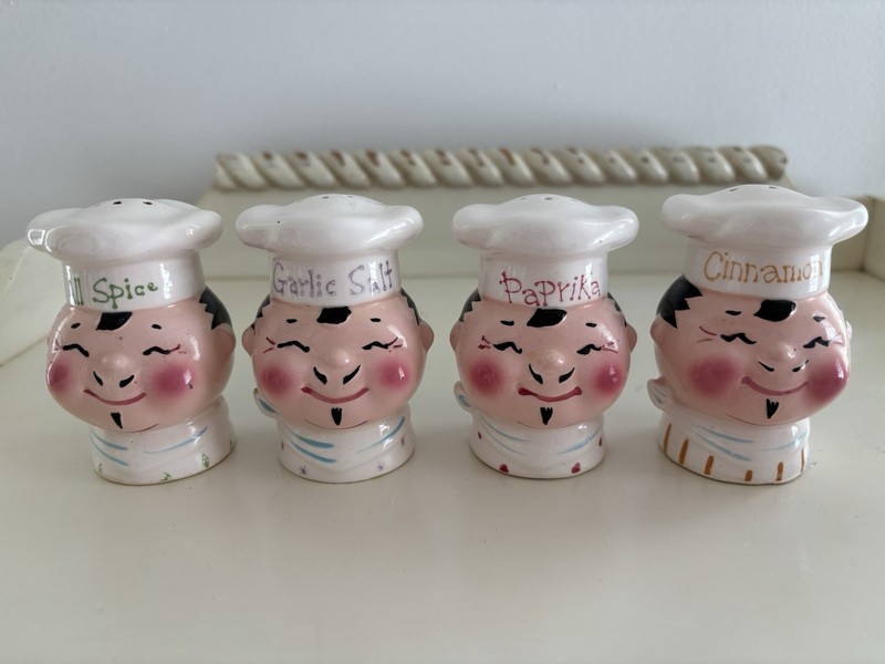 Napco - Chef / Spice Jars - Cinnamon Garlic Salt Paprika All Spice - 1959