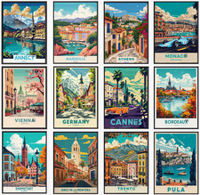 Vintage Travel Poster City Retro Fantasy Cityscape Pub Wall Art Décor A5 A4 A3