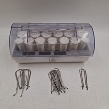 Vidal Sassoon VS321 Hairsetter Curlers Ribbed Hot Hair Rollers w/Clips Works