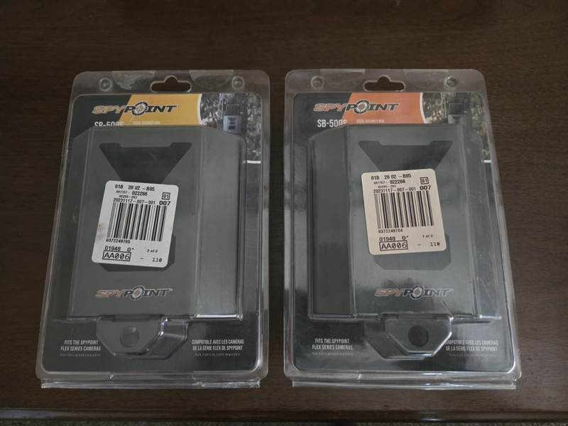 Two Spypoint SB-500S 16-Gauge Steel Solar Compatible Gray Security Boxes